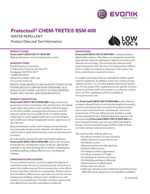 Protectosil® CHEM-TRETE® BSM 400