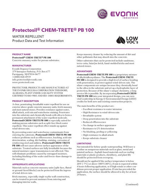 Protectosil® CHEM-TRETE® PB 100