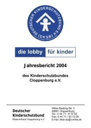 die lobby für kinder - Kinderschutzbund Cloppenburg