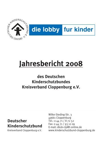 Jahresbericht 2008_6.0 - Kinderschutzbund Cloppenburg