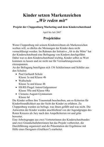 Kinder setzen Markenzeichen - Kinderschutzbund Cloppenburg