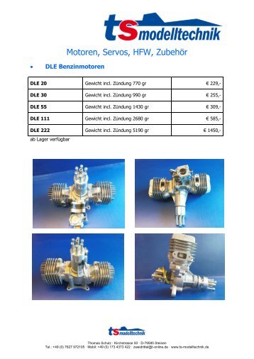 Motoren, Servos, HFW, Zubehör - TS-Modelltechnik