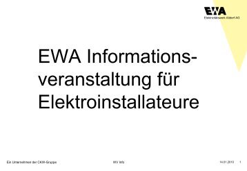 Präsentation Werkvorschriften, PDF - EWA Elektrizitätswerk Altdorf AG