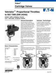 Valvistor R Proportional Throttles Cartridge Valves - Vickers