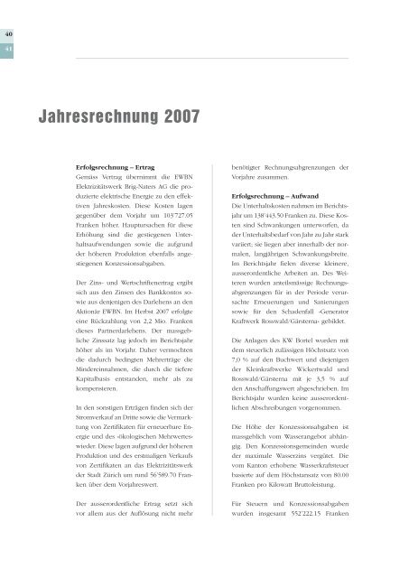 Jahresbericht 2007 - Enbag AG
