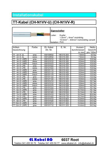 (CH-N1VV-U) (CH-N1VV-R) - EL Kabel AG