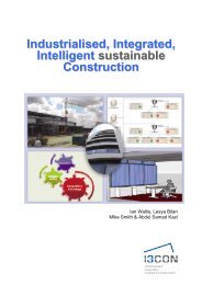 Industrialised, Integrated, Intelligent sustainable Construction - I3con