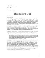 Peter Hessler, 'Boomtown Girl'