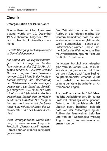 Festschrift - Feuerwehr Stadelhofen