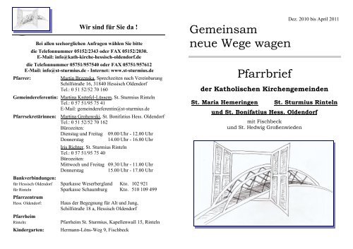 Gemeinsam Neue Wege Wagen Pfarrbrief Katholische