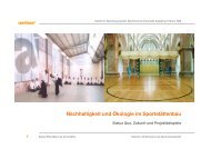 Nachhaltigkeit und Ökologie im Sportstättenbau - Sportzentrum ...