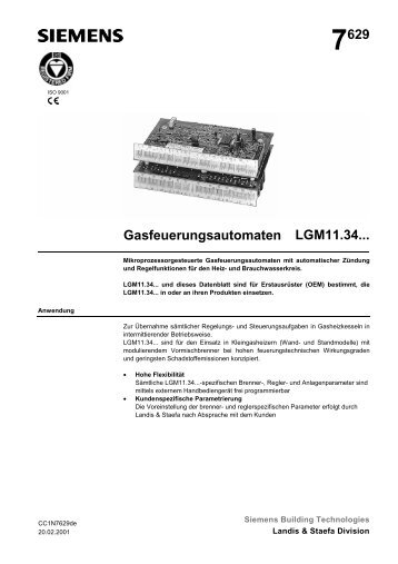 7629 Gasfeuerungsautomaten LGM11.34...