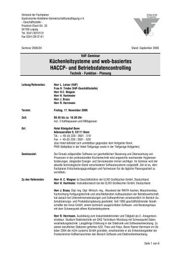 Küchenleitsysteme und web-basiertes HACCP - VdF – Verband der ...