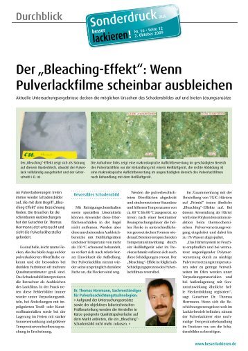 Der „Bleaching-Effekt“: Wenn Pulverlackfilme scheinbar ausbleichen