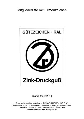 Mitgliederliste mit Firmenzeichen - Reinheitszeichen-Verband Zink ...