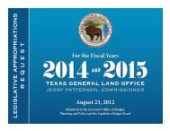 legislative appropriations request - Texas General Land Office