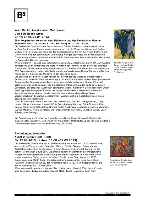 Ausstellungsvorschau 2013 - Berlinische Galerie