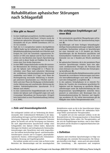 Leitlinie Aphasie DGN - Bundesverband Klinische Linguistik (BKL)