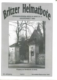 BURGERVEREIN BERLIN BRITZ E.V. GEGRÜNDET 1890 Eingang ...