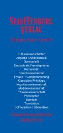 Brigitte Narr GmbH - Stauffenburg Verlag