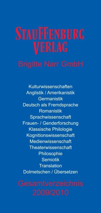 Brigitte Narr GmbH - Stauffenburg Verlag