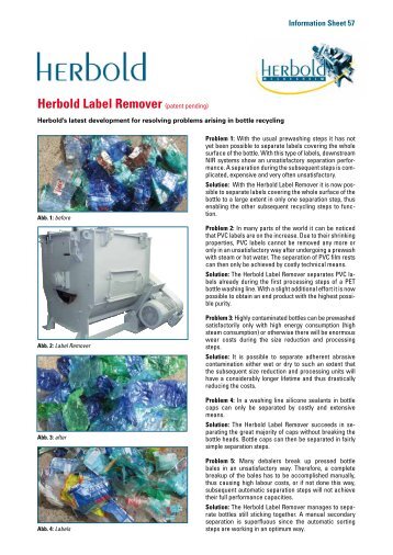 Herbold Label Remover - Herbold Meckesheim USA - Resource ...