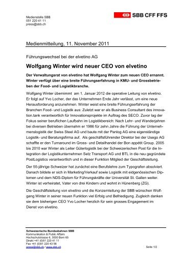 Wolfgang Winter wird neuer CEO von elvetino
