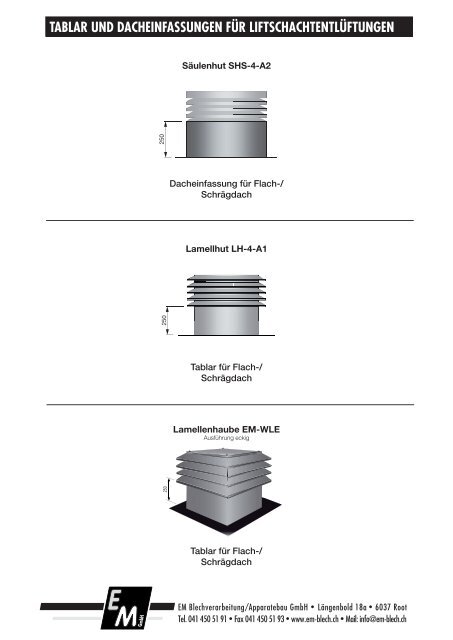 TABLAR UND DACHEINFASSUNGEN FÜR - em-blech