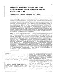 Overstory influences on herb and shrub communities in mature ...