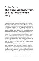 Didier Fassin The Trace: Violence, Truth, and the Politics of the Body