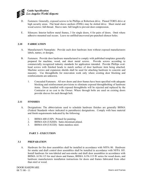 Design and Construction Handbook - Los Angeles World Airports