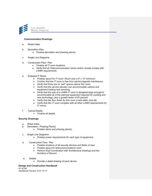 Design and Construction Handbook - Los Angeles World Airports