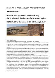 SEMINAR in ARCHAEOLOGY AND EGYPTOLOGY MARIA GATTO ...