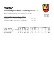 Württembergischer Kegler- und Bowlingverband e.V. ... - WKBV Aktiv