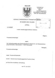 Urteil des Verwaltungsgerichts Frankfurt - ZWA