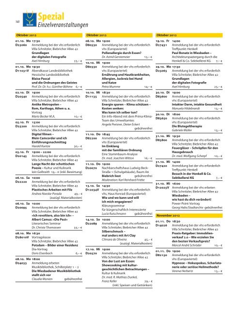 Programmheft, PDF, 13 MB - Volkshochschule Wiesbaden