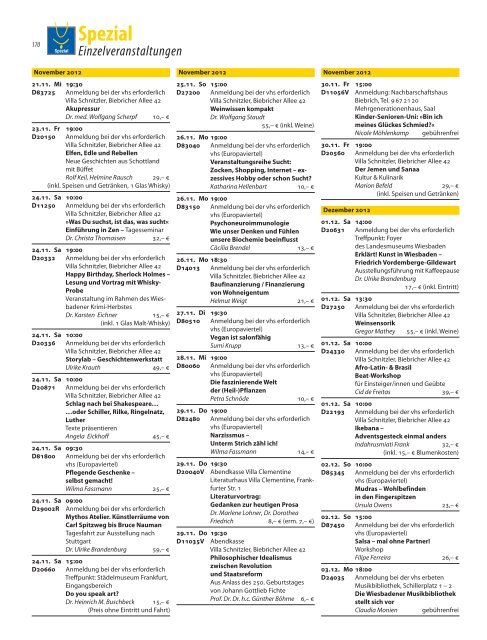 Programmheft, PDF, 13 MB - Volkshochschule Wiesbaden