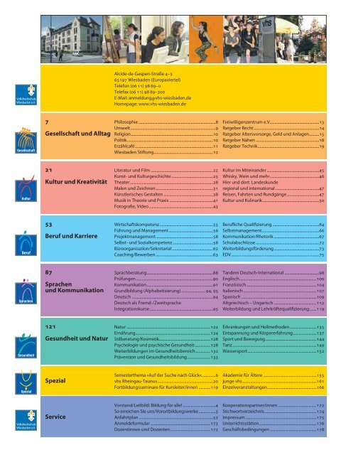 Programmheft, PDF, 13 MB - Volkshochschule Wiesbaden