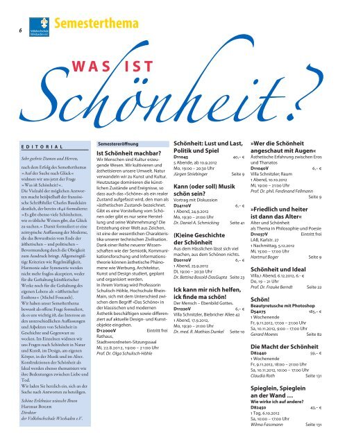 Programmheft, PDF, 13 MB - Volkshochschule Wiesbaden