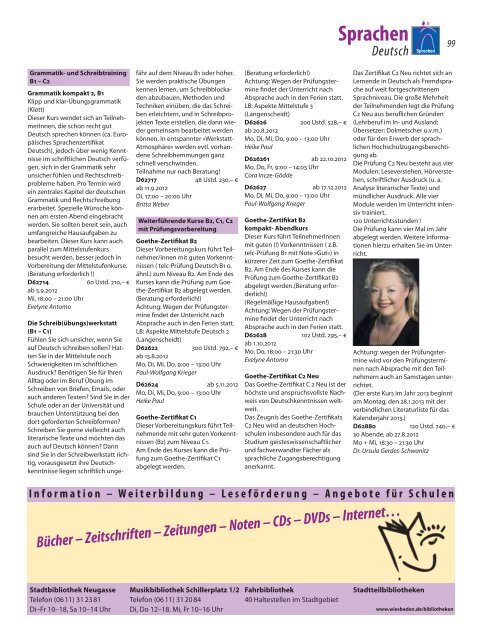 Programmheft, PDF, 13 MB - Volkshochschule Wiesbaden