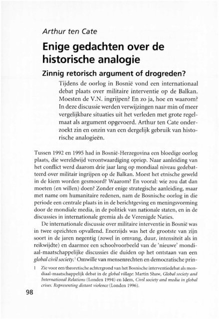 Enige gedachten over de historische analogie - Groniek