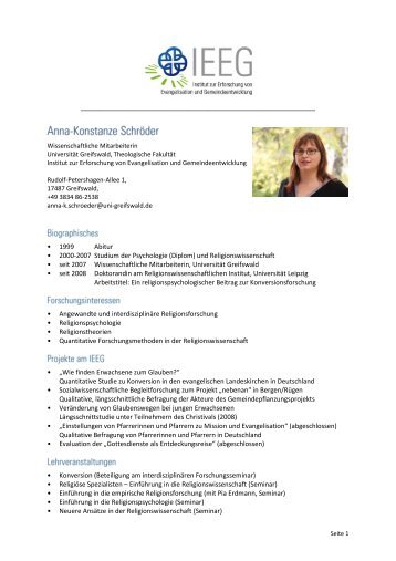 Download curriculum vitae - Theologische Fakultät