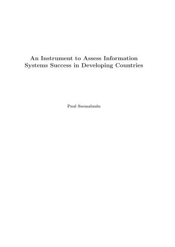 Dr. Paul Ssemaluulu's Thesis - School of Computing and Informatics ...