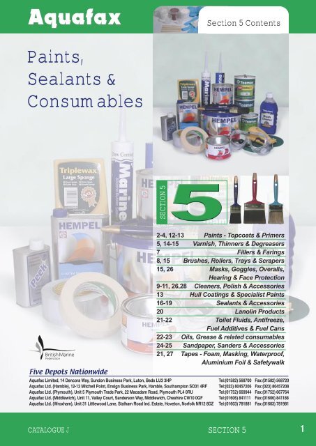 Paints, Sealants &amp; Consumables - Aquafax.co.uk