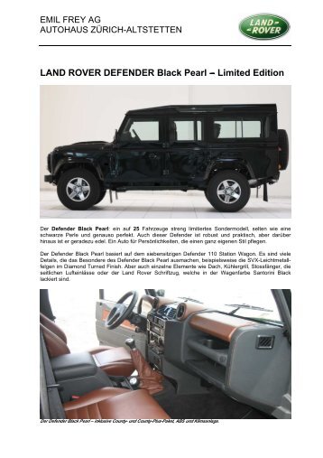 LAND ROVER DEFENDER Black Pearl - Emil Frey AG