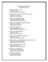 Material Safety Data Sheet Table of Contents - Noble Environmental ...