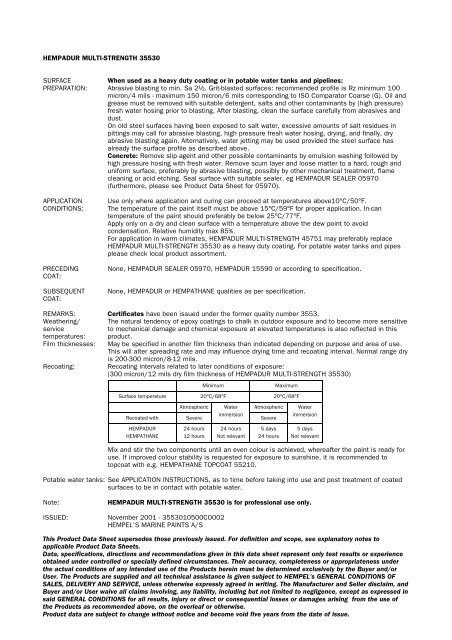 hempel product data sheets