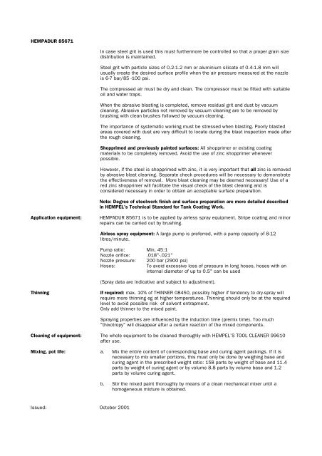 hempel product data sheets