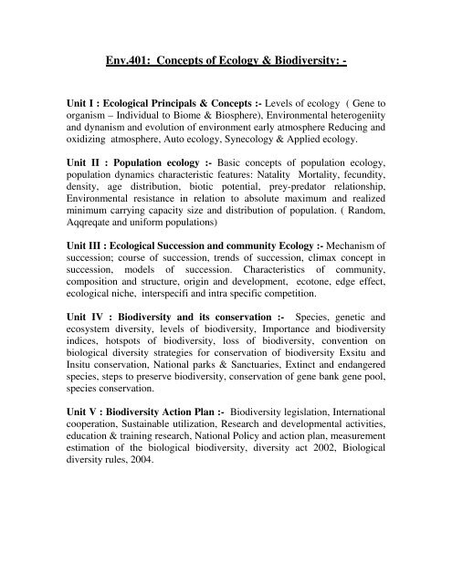 Env 401 Concepts Of Ecology Biodiversity env-401-concepts-of-ecology-biodiversity