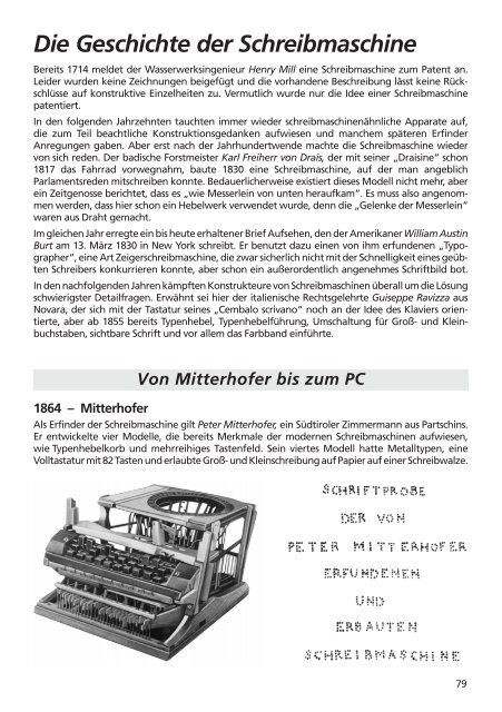 Geschichte Der Schreibmaschine - Typewriters.ch